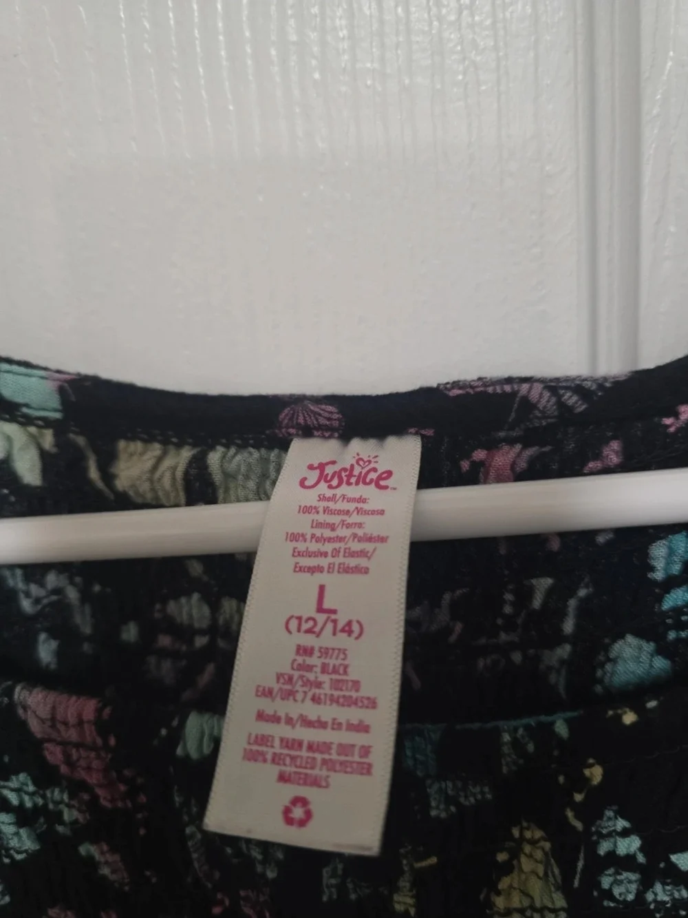 Justice Black Maxi Dress with Multicolor Butterfly Print